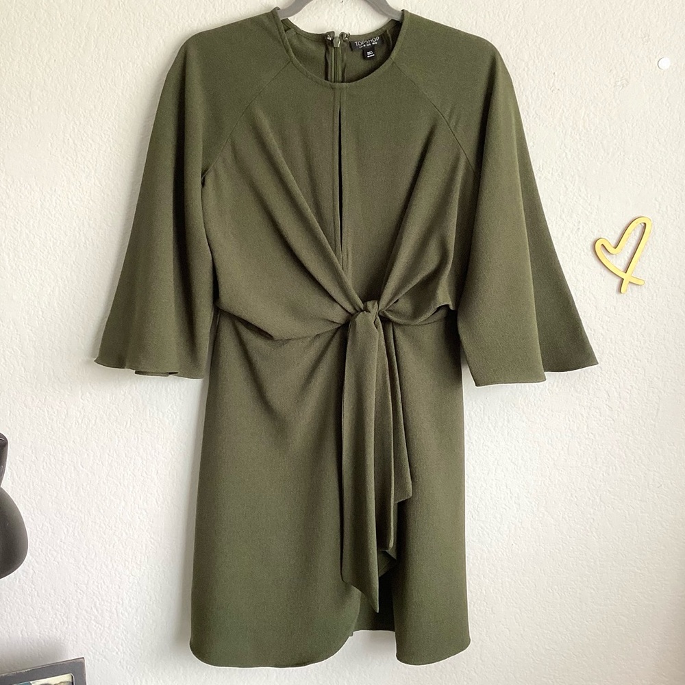 \Topshop\• Green Knot Dress